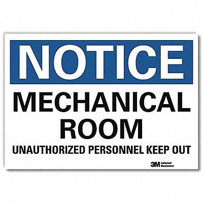 LYLE U51322RD10X7 Notice Sign 7inx10in Reflective Sheeting