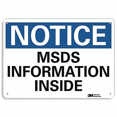 LYLE U51330NA10x7 Notice Sign 7 in x 10 in Aluminum
