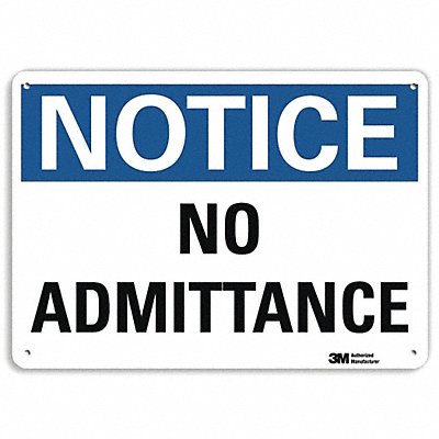 LYLE U51331NA10x7 Notice Sign 7 in x 10 in Aluminum