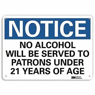 LYLE U51342NP10X7 Notice Sign 7 in x 10 in Plastic