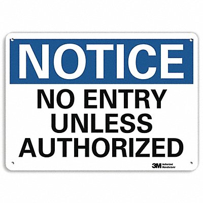LYLE U51368NA10x7 Notice Sign 7 in x 10 in Aluminum
