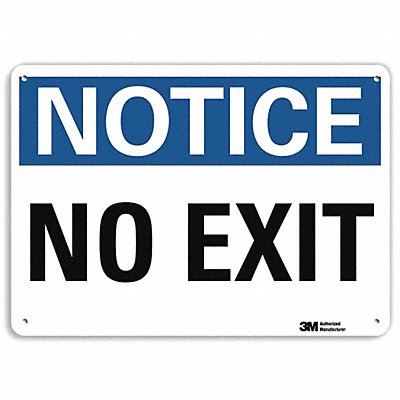 LYLE U51370NA10x7 Notice Sign 7 in x 10 in Aluminum