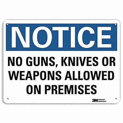 LYLE U51381NA10x7 Notice Sign 7 in x 10 in Aluminum