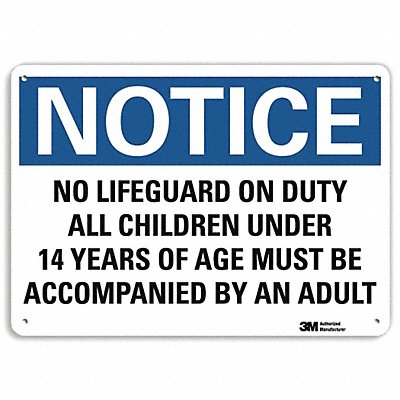 LYLE U51383NA10x7 Notice Sign 7 in x 10 in Aluminum