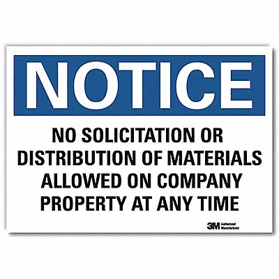 LYLE U51412RD14X10 Notice Sign 10x14in Reflective Sheeting