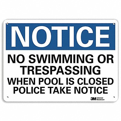 LYLE U51417NA10x7 Notice Sign 7 in x 10 in Aluminum