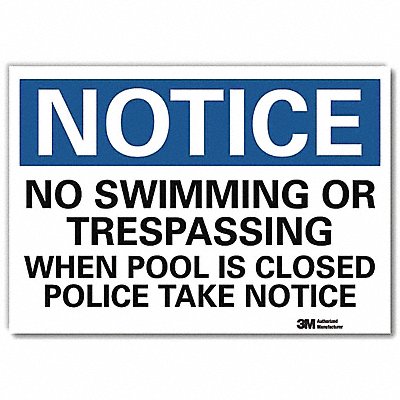 LYLE U51417RD14X10 Notice Sign 10 in x 14 in Reflective Sheeting