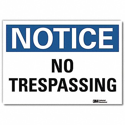 LYLE U51419RD10X7 Notice Sign 7inx10in Reflective Sheeting