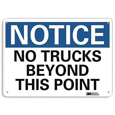 LYLE U51421NA10x7 Notice Sign 7 in x 10 in Aluminum