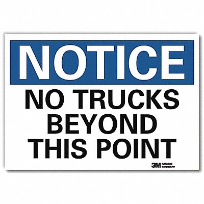 LYLE U51421RD7X5 Notice Sign 5 in x 7 in Reflective Sheeting