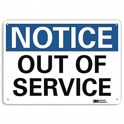 LYLE U51438NA10x7 Notice Sign 7 in x 10 in Aluminum