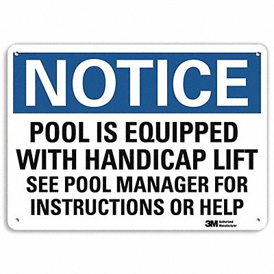 LYLE U51460NP10X7 Notice Sign 7 in x 10 in Plastic