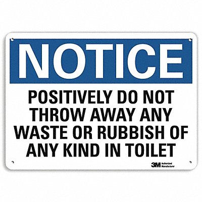 LYLE U51464NA10x7 Notice Sign 7 in x 10 in Aluminum