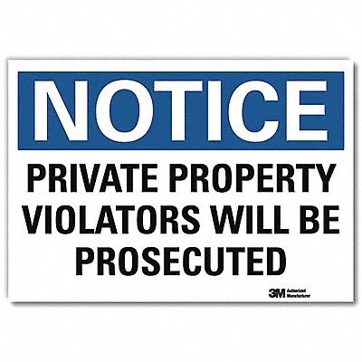 LYLE U51470RD10X7 Notice Sign 7 in x 10 in Reflective Sheeting