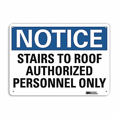 LYLE U51528NA10x7 Notice Sign 7 in x 10 in Aluminum