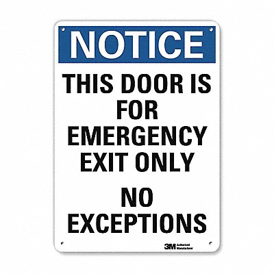 LYLE U51551NA7x10 Notice Sign 10 in x 7 in Aluminum