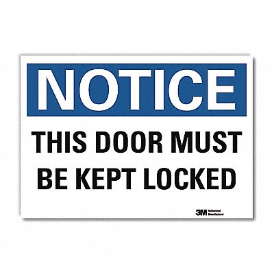 LYLE U51553RD14X10 Notice Sign 10x14in Reflective Sheeting