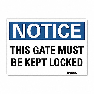LYLE U51558RD7X5 Notice Sign 5inx7in Reflective Sheeting