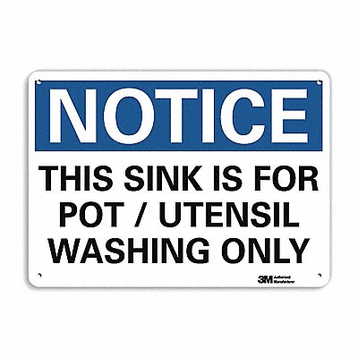 LYLE U51569NA10x7 Notice Sign 7 in x 10 in Aluminum