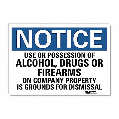 LYLE U51595RD10X7 Notice Sign 7inx10in Reflective Sheeting