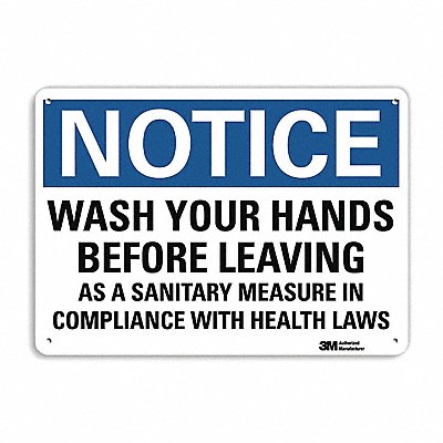 LYLE U51613NA10x7 Notice Sign 7 in x 10 in Aluminum
