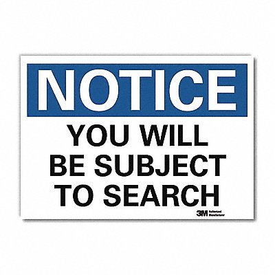 LYLE U51638RD7X5 Notice Sign 5x7in Reflective Sheeting