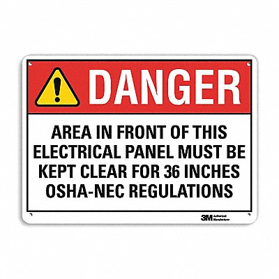 LYLE U31015RA14X10 Danger Sign 10 in x 14 in Aluminum