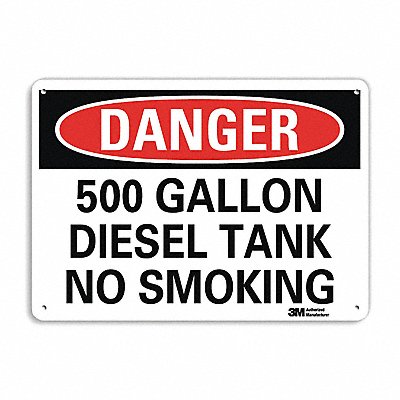 LYLE U31079RA14X10 Danger No Smoking Sign 10in x 14in Alum
