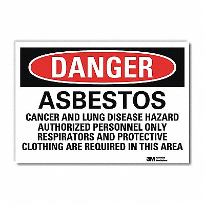 LYLE U31112RD7X5 Danger Sign 5 in x 7 in Reflective Sheeting