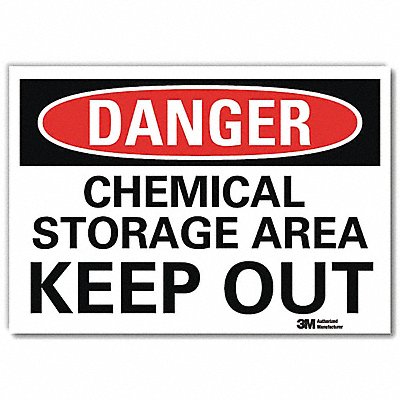 LYLE U31168RD14X10 Danger Sign 10 in x 14 in Reflective Sheeting