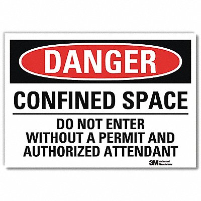 LYLE U31198RD10X7 Danger Sign 7inx10in Reflective Sheeting