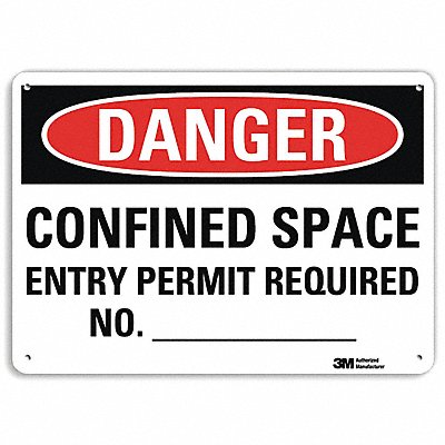 LYLE U31211RA14X10 Danger Sign 10 in x 14 in Aluminum
