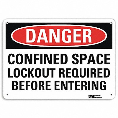 LYLE U31222NA14x10 Danger Sign 7 in x 14 in Aluminum