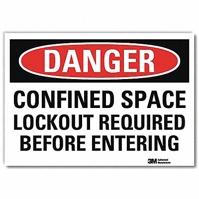 LYLE U31222RD10X7 Danger Sign 7inx10in Reflective Sheeting