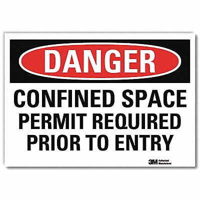 LYLE U31231RD14X10 Danger Sign 10 in x 14 in Reflective Sheeting