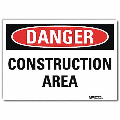 LYLE U31238RD10X7 Danger Sign 7 in x 10 in Reflective Sheeting