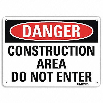 LYLE U31240NA14x10 Danger Sign 10 in x 14 in Aluminum