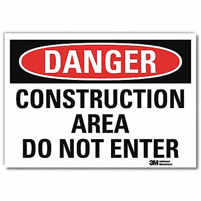 LYLE U31240RD7X5 Danger Sign 5inx7in Reflective Sheeting