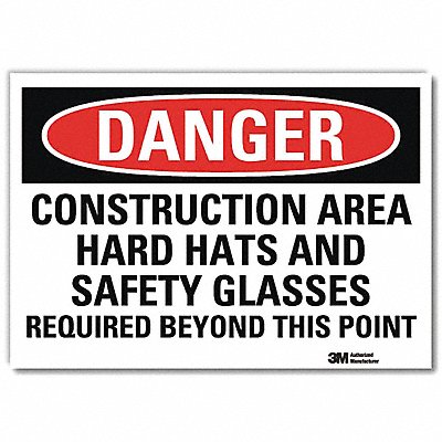 LYLE U31242RD10X7 Danger Sign 7 in x 10 in Reflective Sheeting