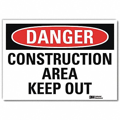 LYLE U31244RD7X5 Reflective Construct Area Lbl 5in x7 in