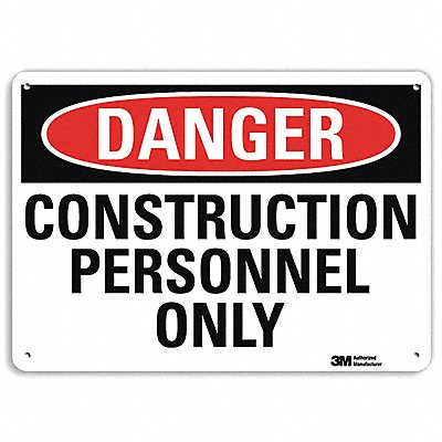 LYLE U31247NA14x10 Danger Sign 10 in x 14 in Aluminum