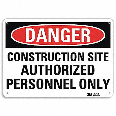 LYLE U31248NA14x10 Danger Sign 10 in x 14 in Aluminum