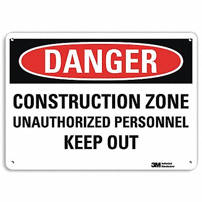 LYLE U31253NP10X7 Danger Sign 7 in x 10 in Plastic