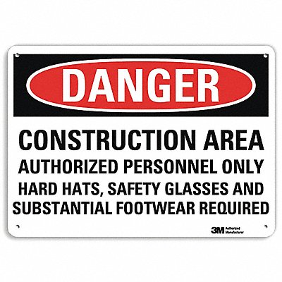 LYLE U31254RA14X10 Danger Sign 10 in x 14 in Aluminum