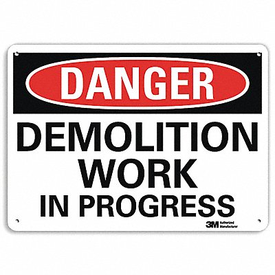 LYLE U31292NA14x10 Danger Sign 10 in x 14 in Aluminum