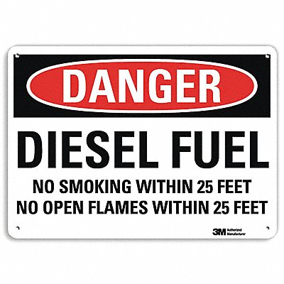LYLE U31301RA10X7 Danger No Smoking Sign 7 in x 10 in Alum