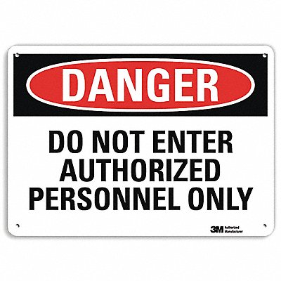 LYLE U31314RA14X10 Danger Sign 10 in x 14 in Aluminum