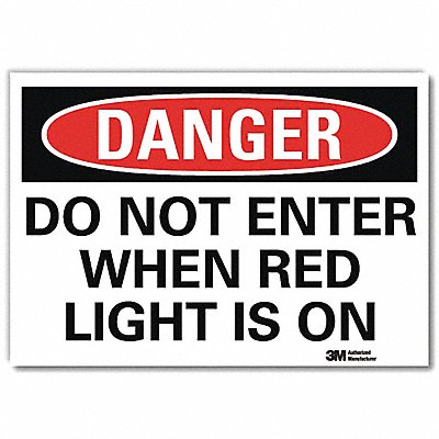 LYLE U31327RD10X7 Danger Sign 7 in x 10 in Reflective Sheeting