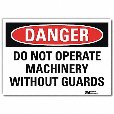 LYLE U31339RD10X7 Danger Sign 7 in x 10 in Reflective Sheeting