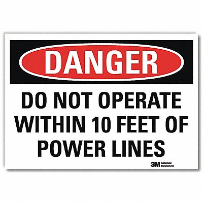 LYLE U31342RD10X7 Danger Sign 7 in x 10 in Reflective Sheeting